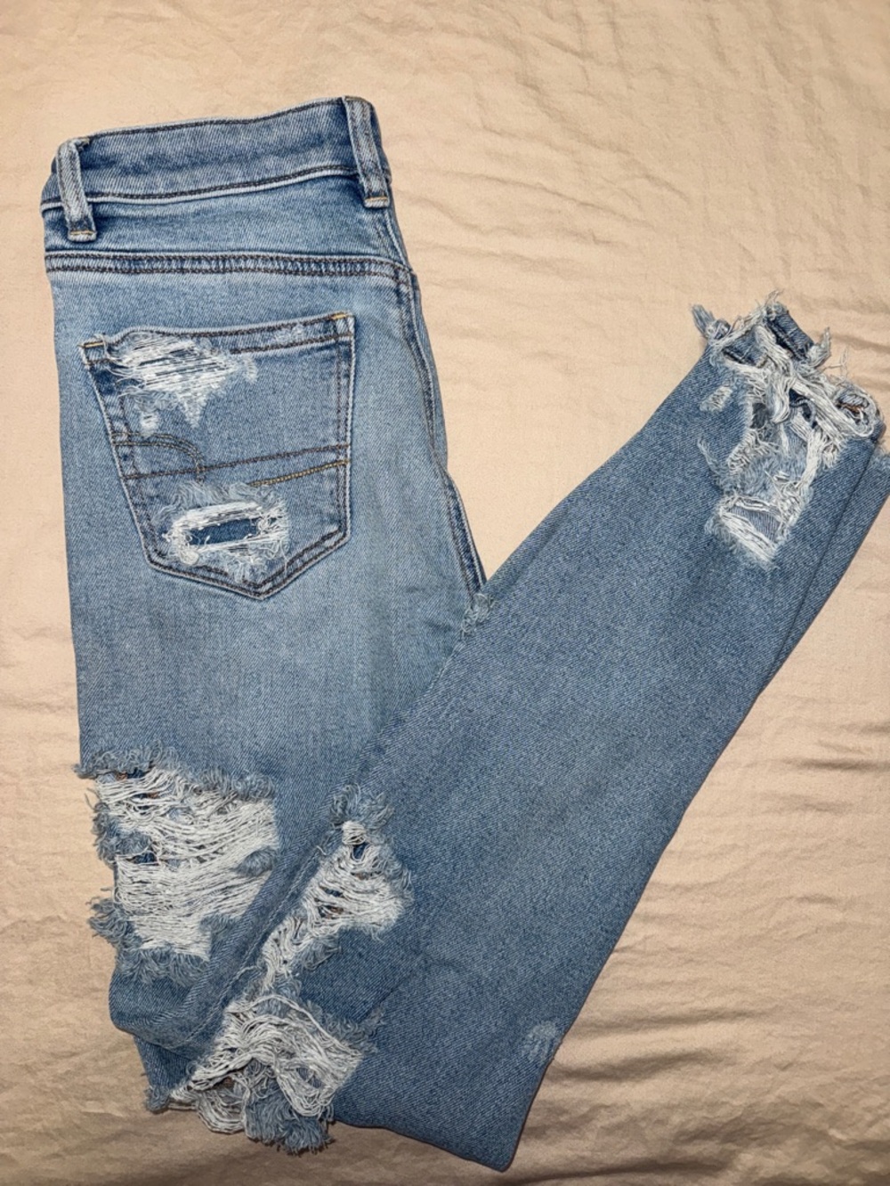 American Eagle Outfitters Light Blue Ripped Skinny Jeans